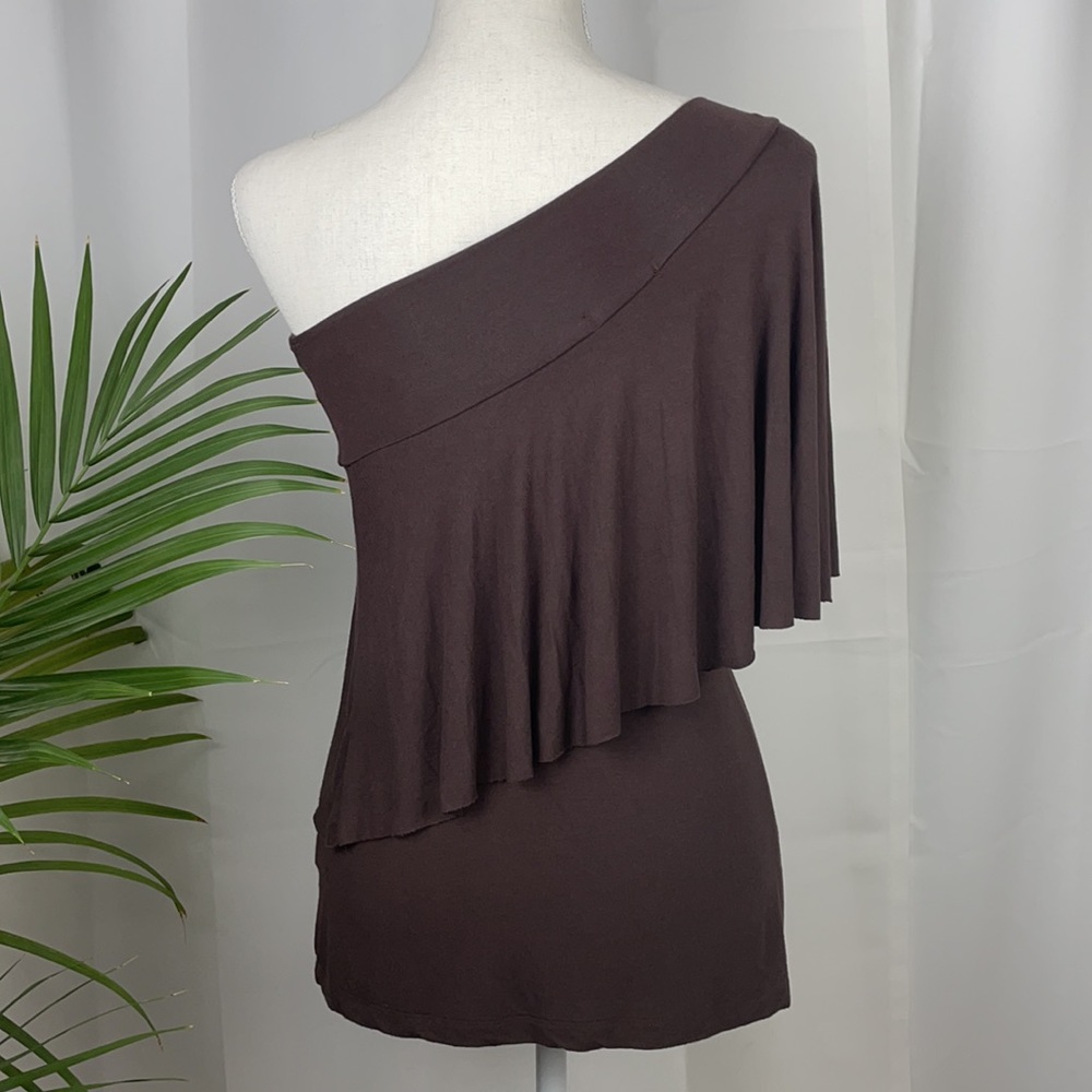 🤎TAKARA🤎ONE SHOULDER TOP, SMALL - Picture 2 of 12